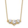 14k 1 1/2 carat Lab Grown Diamond VS/SI+ G+ Round Complete 18 inch Three Stone Necklace - 0