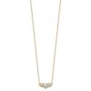 14k 1 1/2 carat Lab Grown Diamond VS/SI+ G+ Round Complete 18 inch Three Stone Necklace - 1