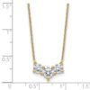 14k 1 1/2 carat Lab Grown Diamond VS/SI+ G+ Round Complete 18 inch Three Stone Necklace - 3
