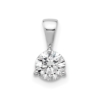 14k White Gold 1 carat Lab Grown Diamond VS/SI+ G+ Three Prong Complete Solitaire Pendant - 0