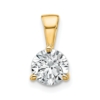 14k 1 carat Lab Grown Diamond VS/SI+ G+ Three Prong Complete Solitaire Pendant - 0