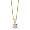 14k 1 carat Lab Grown Diamond VS/SI+ G+ Three Prong 18 inch Complete Solitaire Pendant Necklace - 0