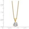 14k 1 carat Lab Grown Diamond VS/SI+ G+ Three Prong 18 inch Complete Solitaire Pendant Necklace - 4