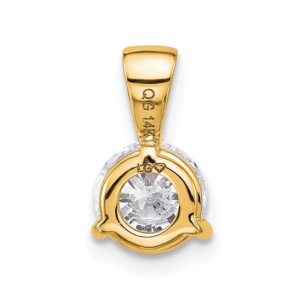 14k 1 carat Lab Grown Diamond VS/SI+ G+ Three Prong Complete Solitaire Pendant - 2