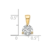 14k 1 carat Lab Grown Diamond VS/SI+ G+ Three Prong Complete Solitaire Pendant - 3