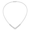 14k White Gold 1 carat Lab Grown Diamond VS/SI+ G+ 18 inch Fashion Link Necklace - 3