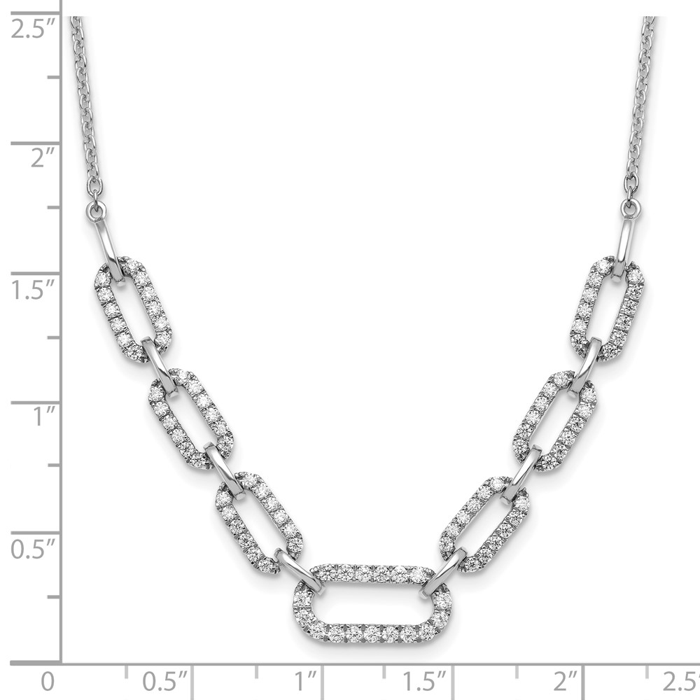 14k White Gold 1 carat Lab Grown Diamond VS/SI+ G+ 18 inch Fashion Link Necklace - 4