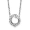 14k White Gold 1/4 carat Diamond Fancy Swirl Circle 18 inch Necklace - 0