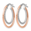 Sterling Silver Rose-tone D/C Hoop Earrings - 1