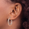 Sterling Silver Rose-tone D/C Hoop Earrings - 2