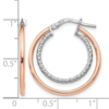 Sterling Silver Rose-tone D/C Hoop Earrings - 3