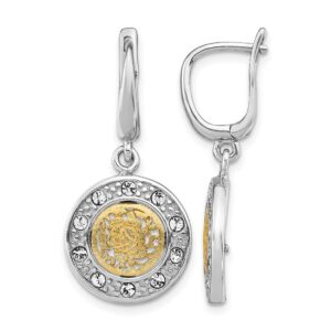 Home 2 Sterling Silver Rhod-plated Gold-tone Crystal Earrings - 0