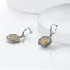 Sterling Silver Rhod-plated Gold-tone Crystal Earrings - 4 Sterling Silver Rhod-plated Gold-tone Crystal Earrings - 4