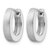 Radiant Essence SS Rhod-plated D/C Brushed Oval Hoop Earrings - 1