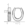 Radiant Essence SS Rhod-plated D/C Brushed Oval Hoop Earrings - 3