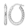 Sterling Silver Rhod-plated Polished D/C Hoop Earrings - 0