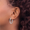 Sterling Silver Rhod-plated Polished D/C Hoop Earrings - 2