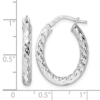 Sterling Silver Rhod-plated Polished D/C Hoop Earrings - 3