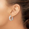 Sterling Silver Rhod-plated Polished Hoop Earrings - 2