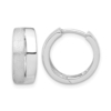 Sterling Silver RH-plated Satin and Polished Hinged Hoop Earrings - 0 Sterling Silver RH-plated Satin and Polished Hinged Hoop Earrings - 0