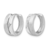 Sterling Silver RH-plated Satin and Polished Hinged Hoop Earrings - 1 Sterling Silver RH-plated Satin and Polished Hinged Hoop Earrings - 1