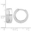 Sterling Silver RH-plated Satin and Polished Hinged Hoop Earrings - 3 Sterling Silver RH-plated Satin and Polished Hinged Hoop Earrings - 3