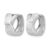 Sterling Silver Rhodium-plated and D/C Hinged Hoop Earrings - 1