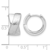 Sterling Silver Rhodium-plated and D/C Hinged Hoop Earrings - 3