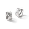 Sterling Silver Rhodium-plated and D/C Hinged Hoop Earrings - 4