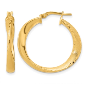 Sterling Silver Gold-plated Polished Hoop Earrings - 0