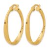 Sterling Silver Gold-plated Polished Hoop Earrings - 1