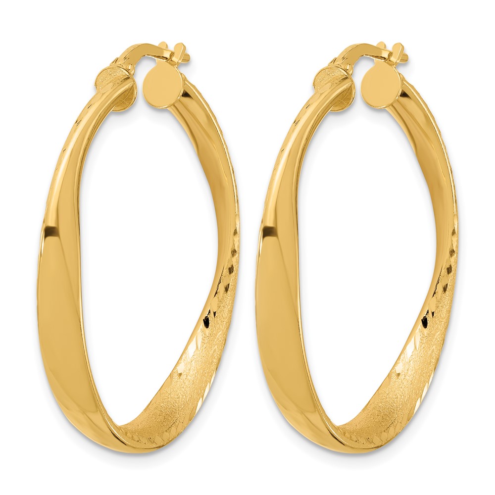 Sterling Silver Gold-plated Polished Hoop Earrings - 1