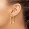Sterling Silver Gold-plated Polished Hoop Earrings - 2