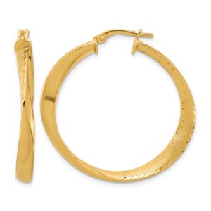 Sterling Silver Gold-plated Polished Hoop Earrings - 0