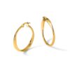 Sterling Silver Gold-plated Polished Hoop Earrings - 4