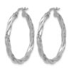 Sterling Silver RH-plated Polished Twisted Hoop Earrings - 1