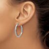 Sterling Silver RH-plated Polished Twisted Hoop Earrings - 2