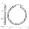 Sterling Silver RH-plated Polished Twisted Hoop Earrings - 4