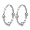 SS RH-plated Polished/Dia-cut Beads Endless Hoop Earrings - 3
