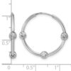 SS RH-plated Polished/Dia-cut Beads Endless Hoop Earrings - 4