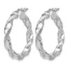 Sterling Silver RH-plated Polished Twisted Hinged Hoop Earrings - 1