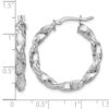 Sterling Silver RH-plated Polished Twisted Hinged Hoop Earrings - 3