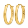 Sterling Silver Gold-plated Polished Oval Hoop Earrings - 1