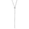 Sterling Silver RH-plat Polished Bar Adjustable Necklace - 0