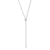 Sterling Silver RH-plat Polished Bar Adjustable Necklace - 1