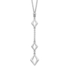 Sterling Silver Rhodium-plated Adj. w/ 1.5in ext. Necklace - 0