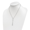 Sterling Silver Rhodium-plated Adj. w/ 1.5in ext. Necklace - 2