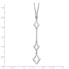 Sterling Silver Rhodium-plated Adj. w/ 1.5in ext. Necklace - 3