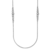 Sterling Silver Rhodium-plated Polished Hammered Bead Necklace - 0