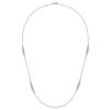 Sterling Silver Rhodium-plated Polished Hammered Bead Necklace - 4
